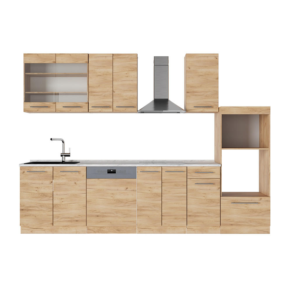 Vicco Küchenzeile Eiche, Eiche 300x153.6x60 cm