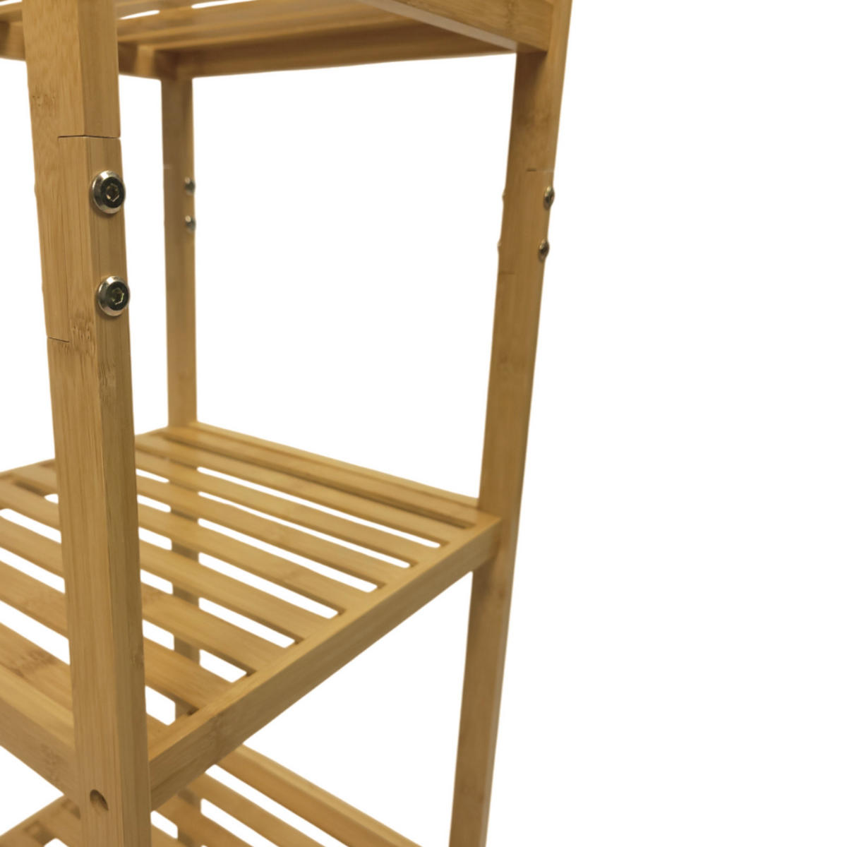 REGAL Bambus Naturfarbe 5 Ablagen 140/34/33 cm - Naturfarben, Holz (34/140/33cm) - Begryf