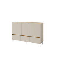 KOMMODE MURO 150/105/40cm mit 3 Schubladen 3 Türen Beige - Beige, Holzwerkstoff (150/105/40cm) - MASSENO