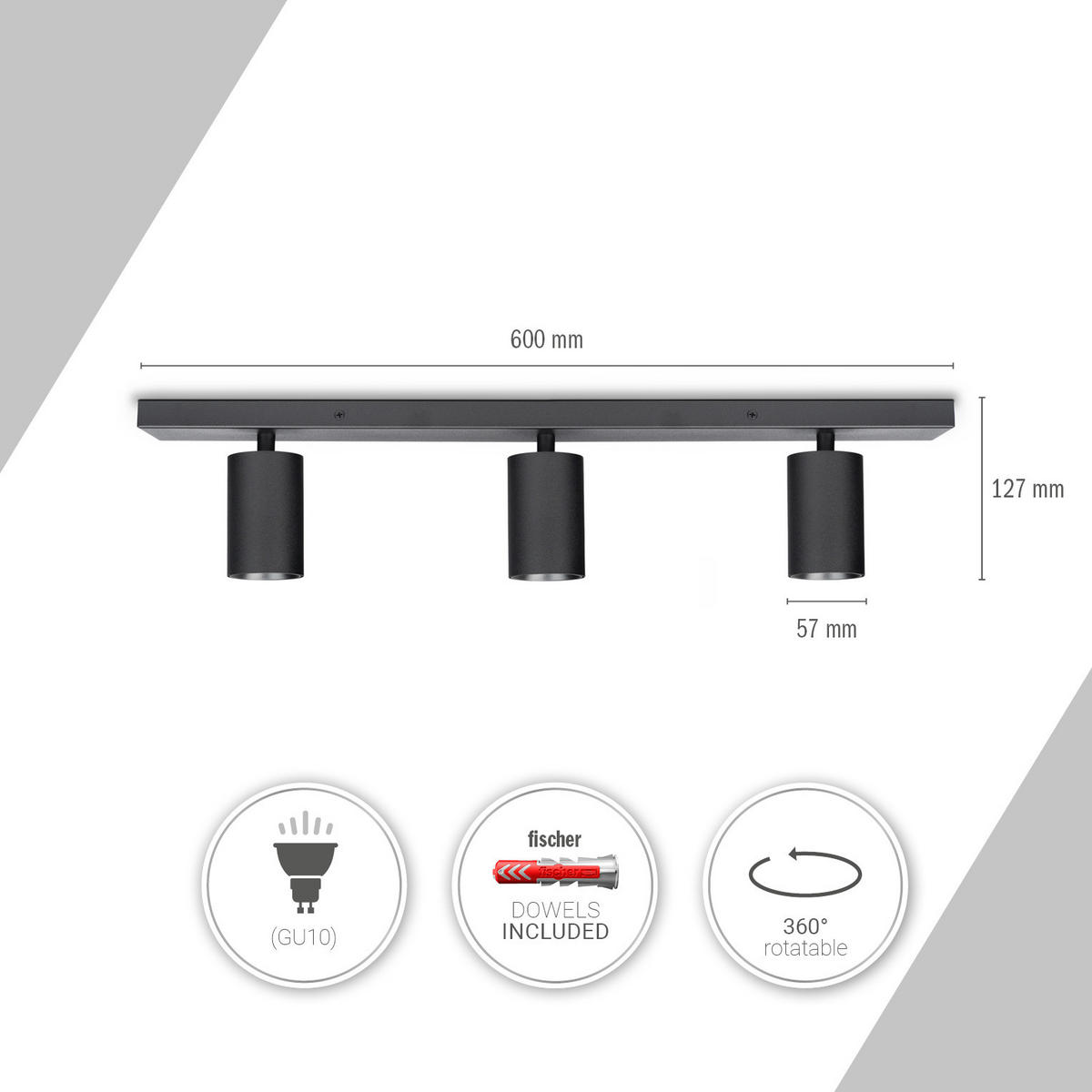 STRAHLER Timo - Schwarz, Metall (9/5.7/12.7cm) - Paco Home