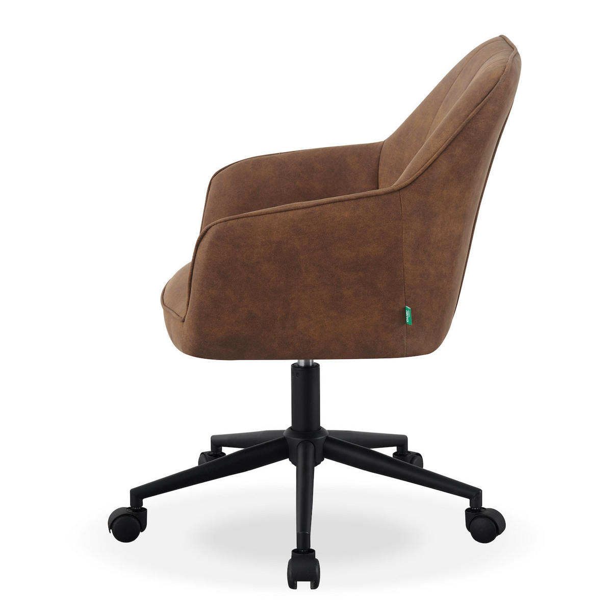 BÜROSTUHL LEON Braun höhenverstellbar 360°drehbar - Schwarz/Braun, Kunststoff/Textil (61/83/64cm) - DUBI Möbel