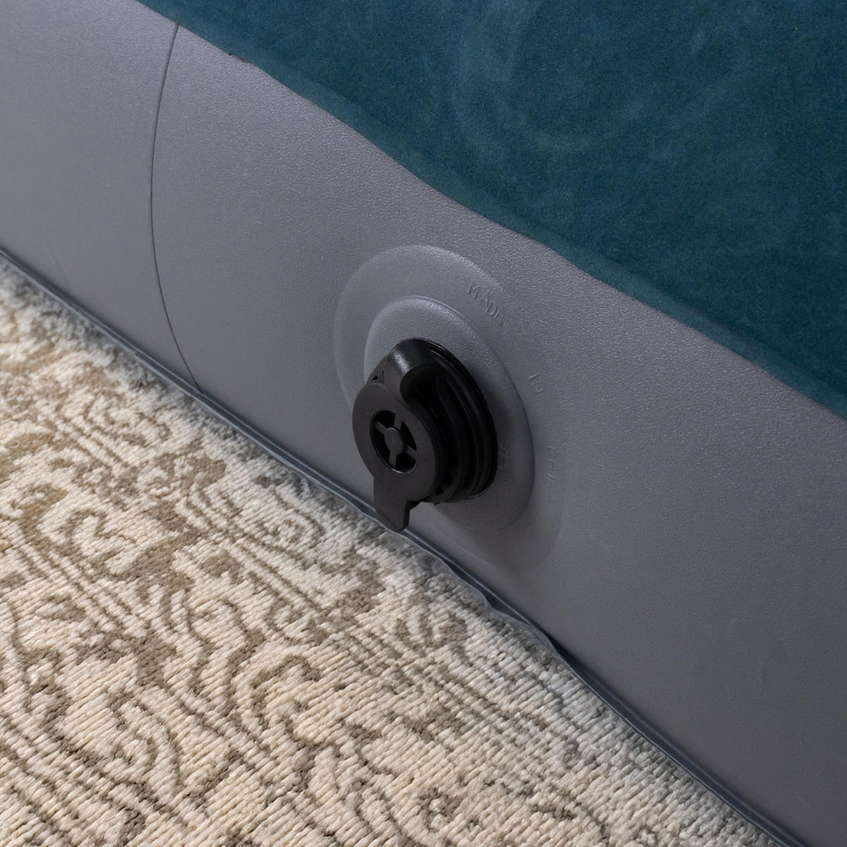 LUFTBETT Luftmatratze Camping 2 Personen 191x137x22cm aufblasbar mit Fußpumpe - Blau, Kunststoff (137/191cm) - Avenli