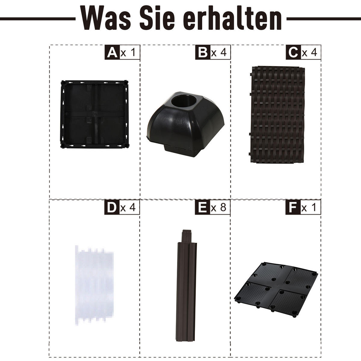 HOCHBEET 2-tlg., Dunkelbraun - Braun, Kunststoff (40/44/40cm) - Outsunny