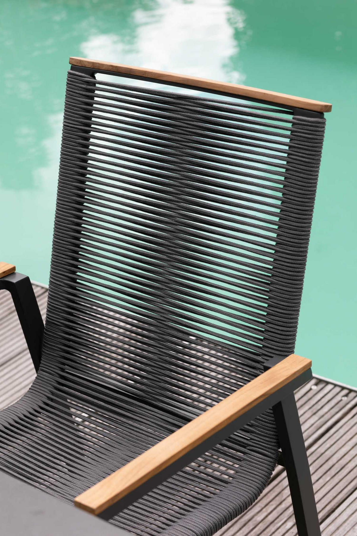 GARTENMÖBELSET Diningsessel Alicante mit Tisch Malaga 200 x 90 cm - Grau, Metall - Mr. Deko