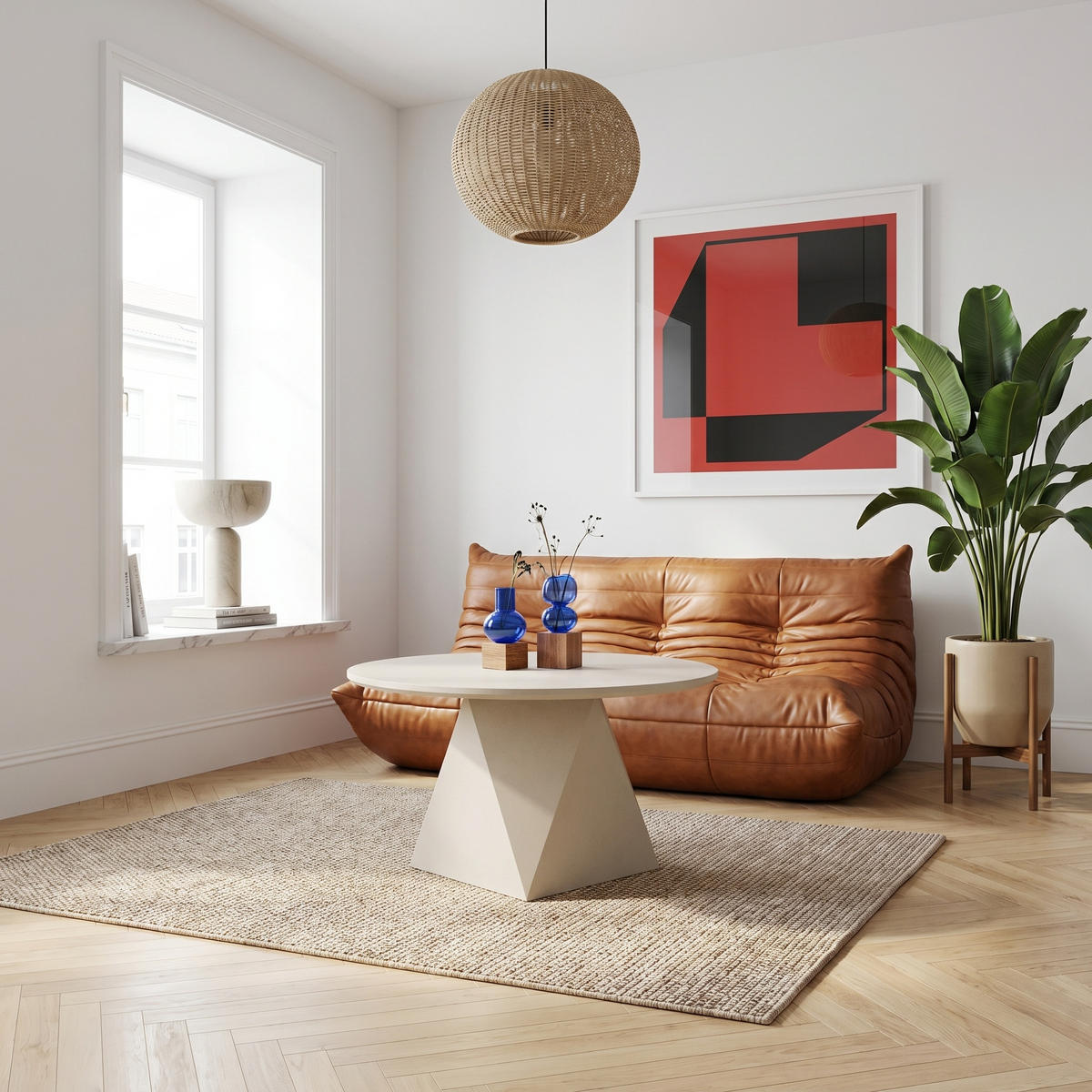 COUCHTISCH rund Cremeweiß 80/80/45 cm - Weiß, Holzwerkstoff (80/80/45cm) - Furnhouse
