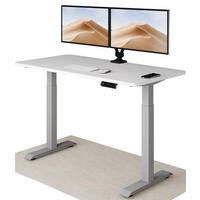 SCHREIBTISCH Elektrisch Höhenverstellbarer HomeOne 140x70cm Grau/Weiß mit Memory-Funktion, Anti-Kollisions Technologie - Weiß/Grau, Holzwerkstoff (70/140/72cm) - Desktronic