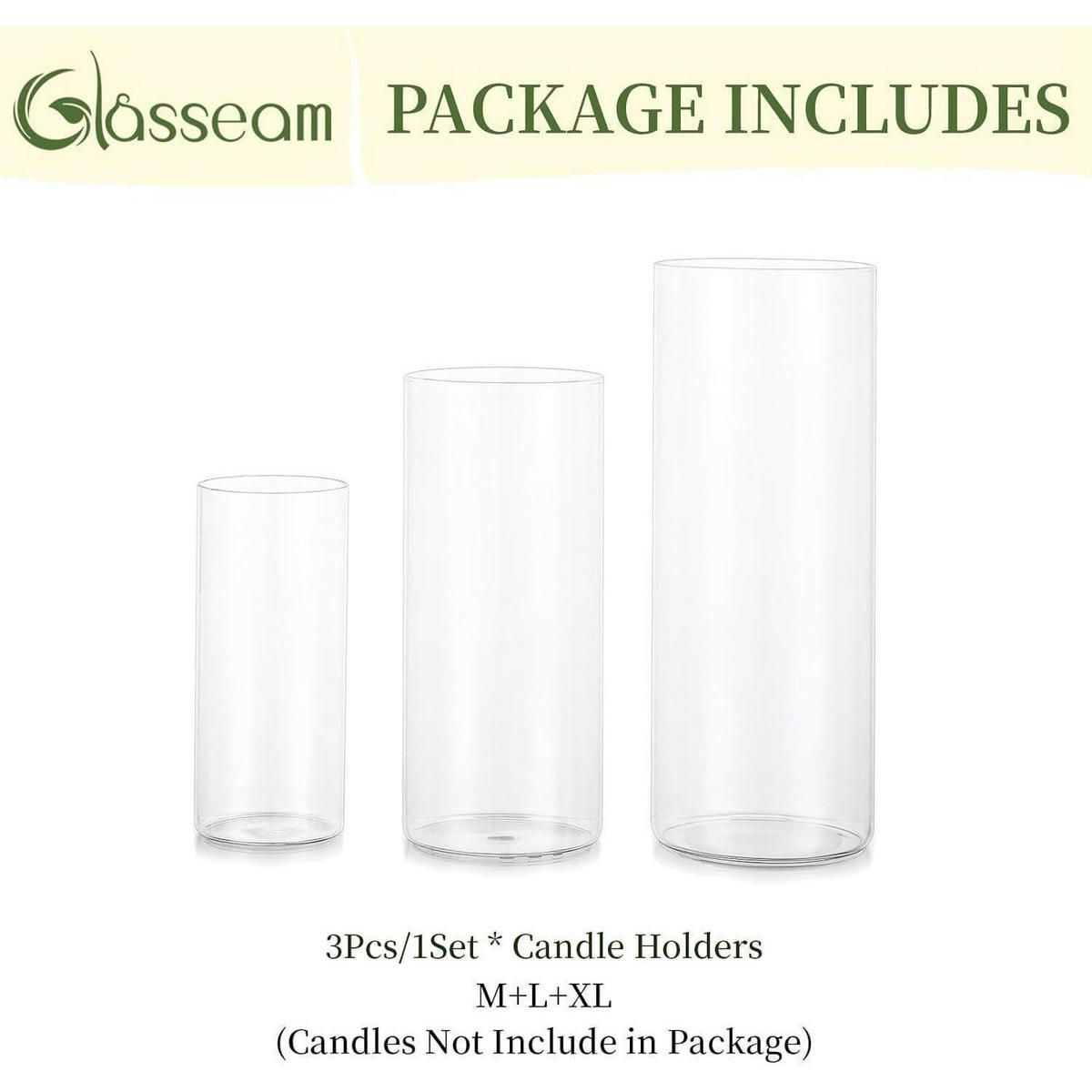 WINDLICHT 3-teiliges Set Glaszylinder modern - Transparent, Glas (19.8cm)