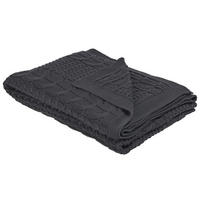 DECKE Dunkelgrau Fethiye 170/140 cm - Dunkelgrau, Naturmaterialien/Textil (140/170cm) - Beliani