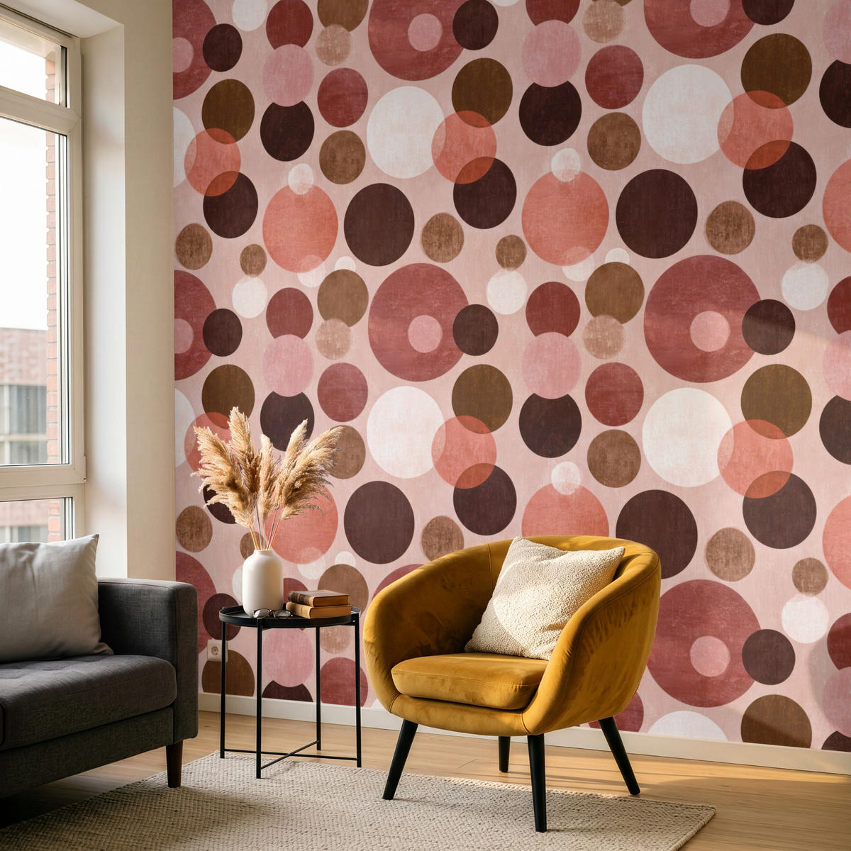 TAPETE - Kreise - Modern - Farbenfroh - 240x240 cm - Multicolor, Papier (240/240cm) - OnlyWow