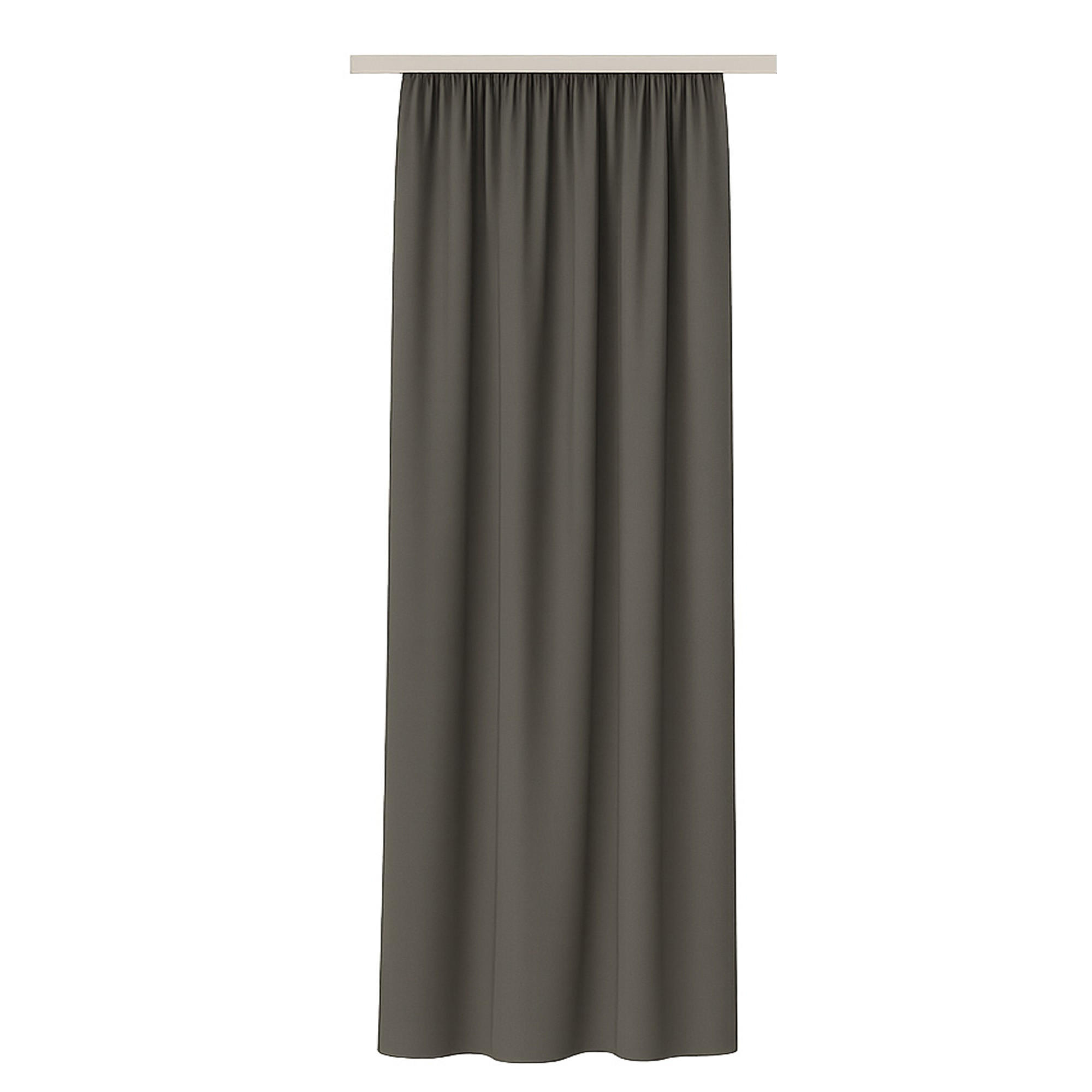VORHANG Blickdicht ( 140x145cm ) mit Kräuselband / Universalband in Anthrazit - Anthrazit, Textil (140/145cm) - Bestlivings