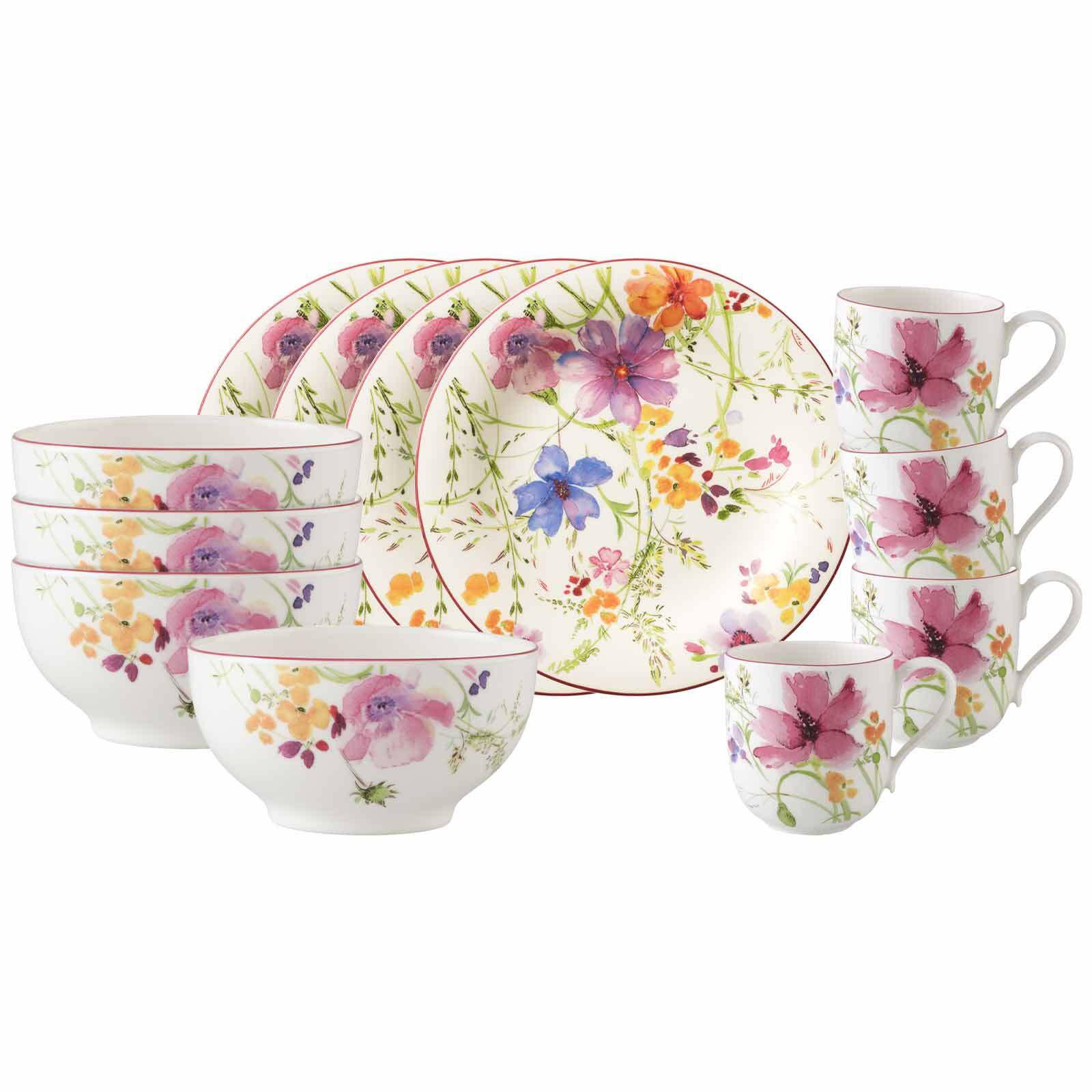 FRÜHSTÜCKS-SET Mariefleur Basic bunt 12-tlg. - Multicolor, Keramik (2/2/2cm) - Villeroy & Boch