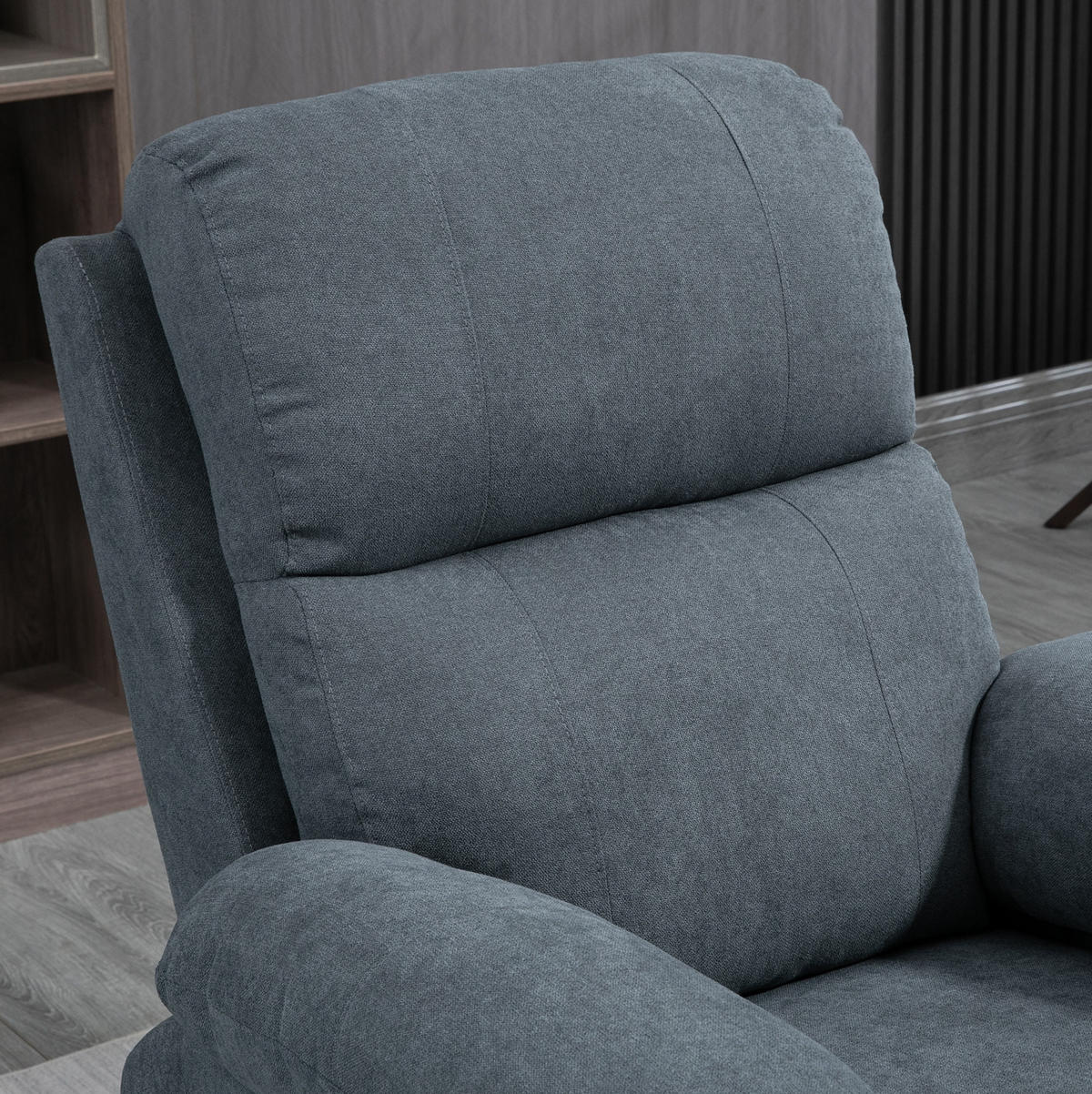 MASSAGESESSEL in Grau 99x89x103 cm mit Aufstehhilfe und 8 Vibrationsmotoren - Grau, Textil (89/103/99cm) - IVMEU