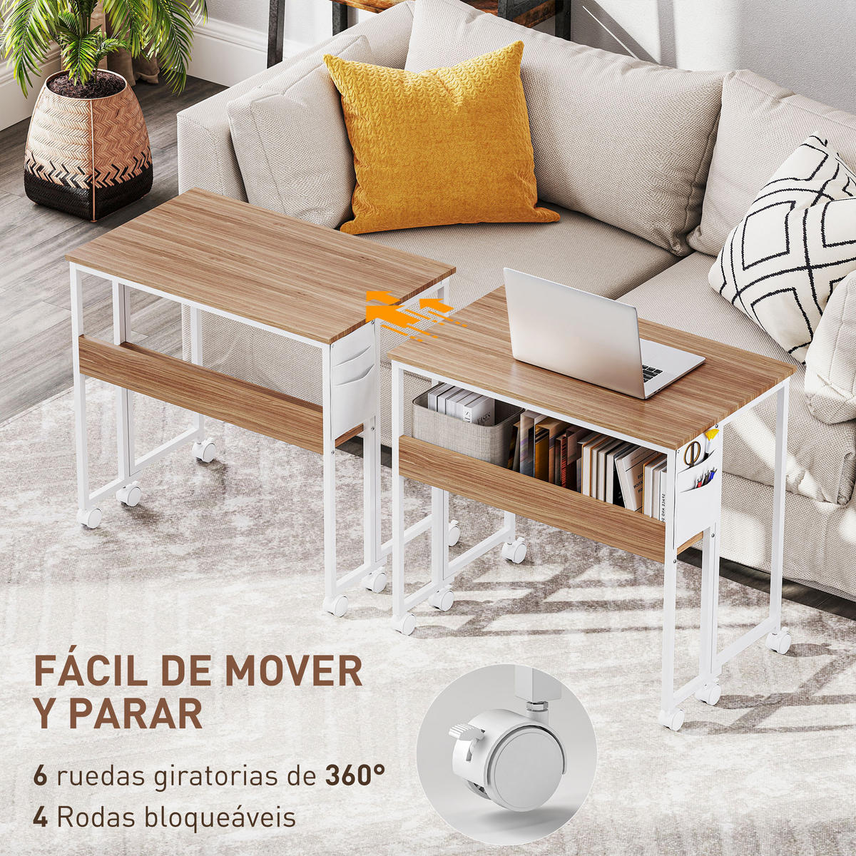 BÜROTISCH Naturholz 1 Stück - Braun, Holzwerkstoff (50/80/75cm) - GiPP