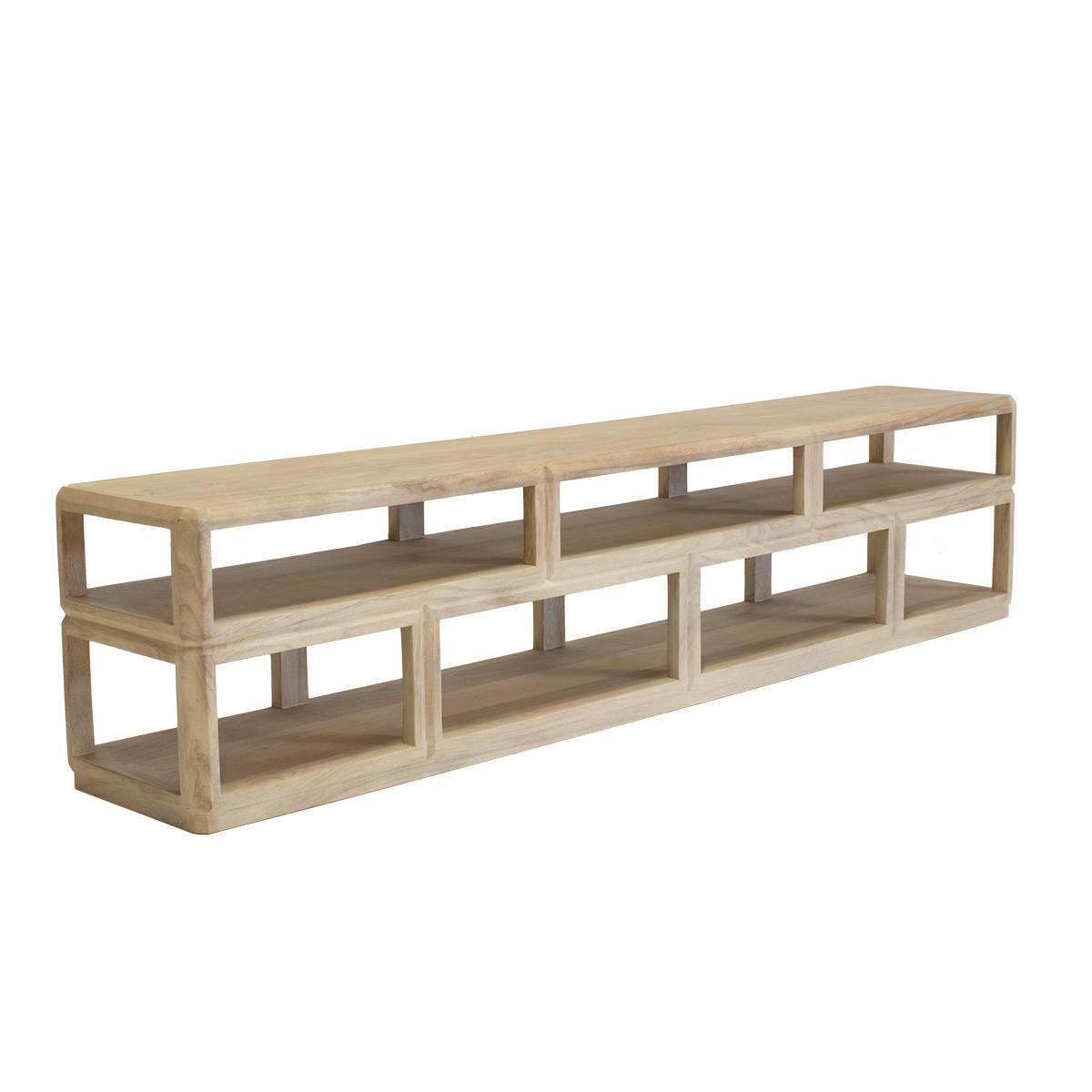 TV-SCHRANK aus Mangoholz 200x35x45cm, natur - Braun, Holz (200/45/35cm) - Giga Meubel