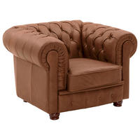 POLSTERSESSEL Kalea Echtleder (Antikoptik) cognac - Cognac, Leder (98/76/110cm) - 58aufmkessel