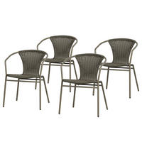 GARTENSTUHL - 4er-Set - Kunststoff - Olivgrün, Kunststoff/Metall (75/56/54cm) - home24