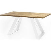 ESSTISCH Colter Weiß rechteckig ausziehbar, Lancelot Eiche 140-240/80/76 cm - Eichefarben/Braun, Holzwerkstoff/Metall (80/240/76cm) - WFL GROUP