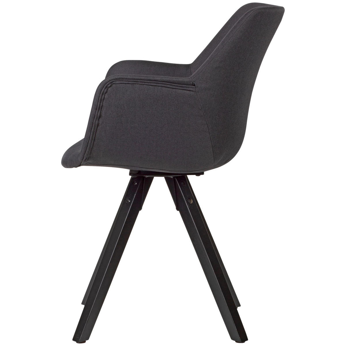 ESSZIMMERSTUHL Stoffbezug mit Armlehnen und Filzgleiter Modern gepolstert, Schwarz 54x58x85 cm - Anthrazit/Schwarz, Holz/Textil (54/85/58cm) - KADIMA DESIGN
