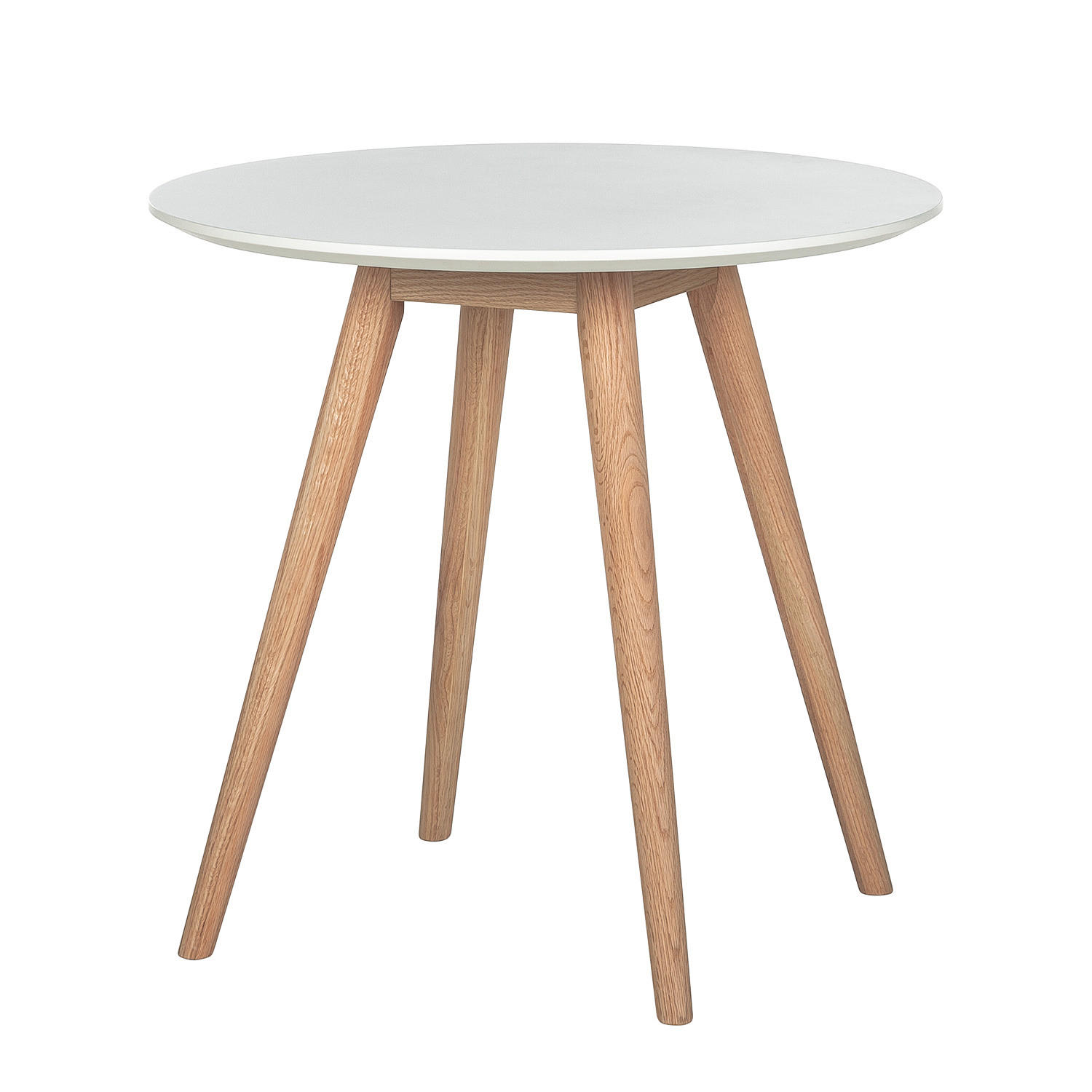 ESSTISCH rund - Eiche teilmassiv - Weiß, Holzwerkstoff (80/80/76cm) - home24