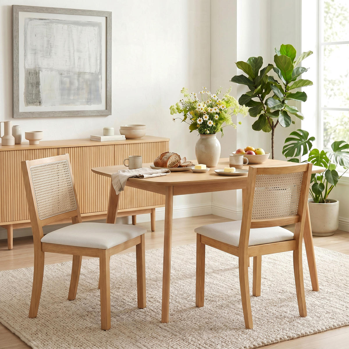 STÜHLE Creme 2 Stück - Creme, Holzwerkstoff (47/85/56cm) - GiPP