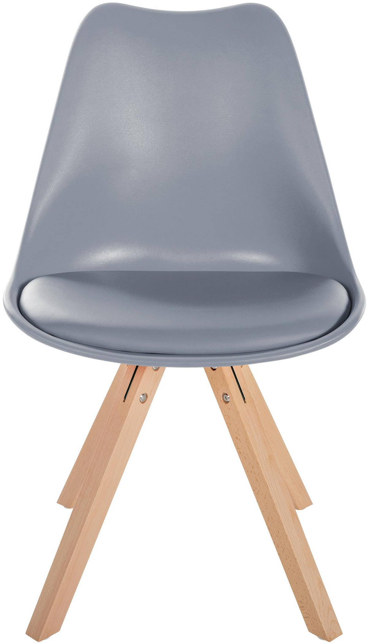 STUHL Kunststoff grau - Naturfarben/Grau, Holz/Kunststoff (48/81/54cm) - CLP