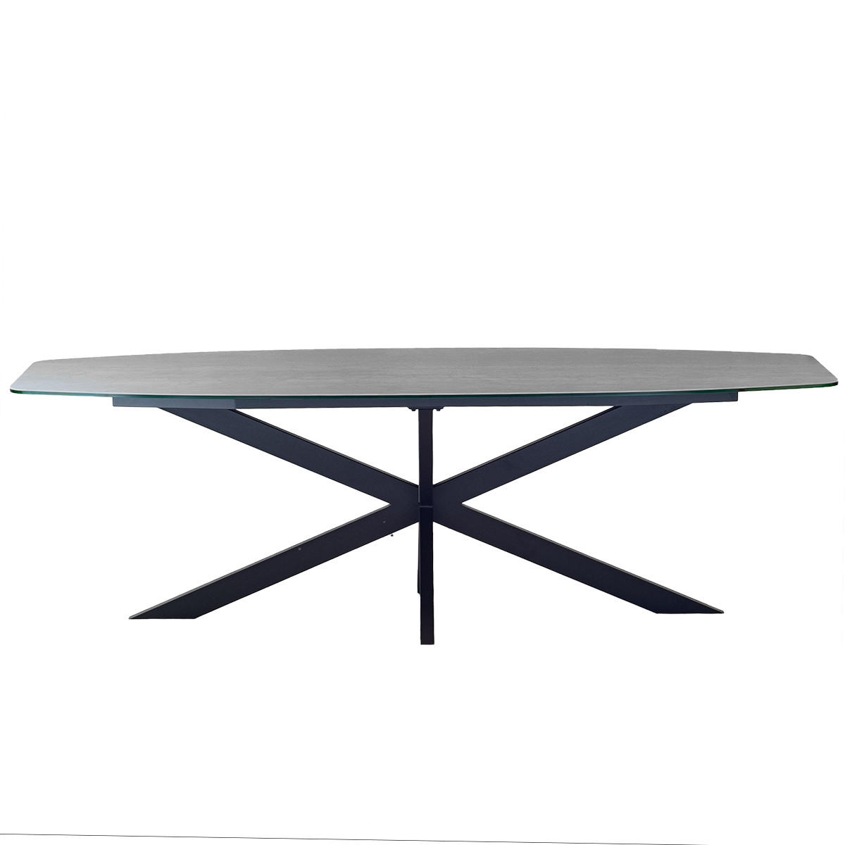 ESSTISCH oval aus Keramik 200cm, grau - Grau, Metall (200/100/76cm) - Giga Meubel