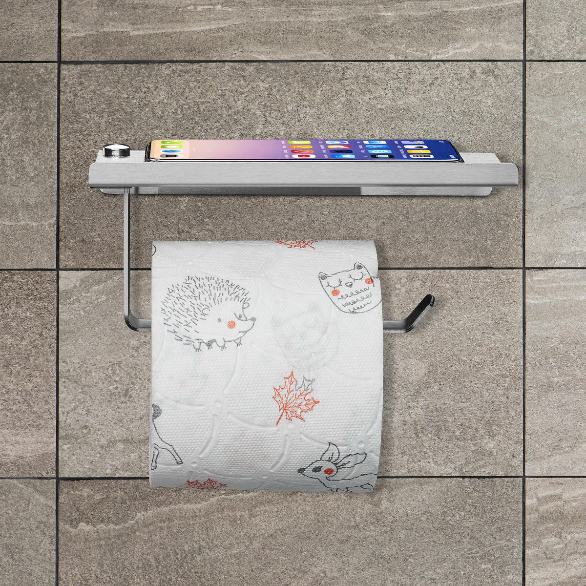 TOILETTENPAPIERHALTER - Silberfarben, Metall (18/8/9.5cm) - Relaxdays