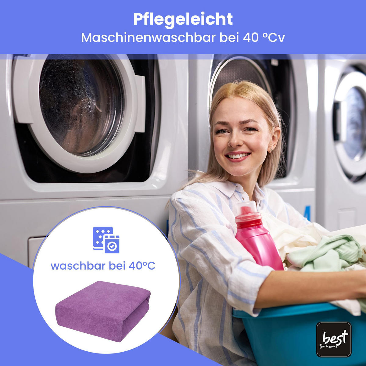 SPANNBETTLAKEN 160/200 cm, Frottee Elastisch 100 % Baumwolle Violett - Violett, Textil (160/200cm) - Best For Home