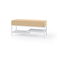 POLSTERBANK MELLO 100 Hellbeige, Weiße Beine - Beige/Weiß, Textil/Metall (100/45/35cm) - Bettso