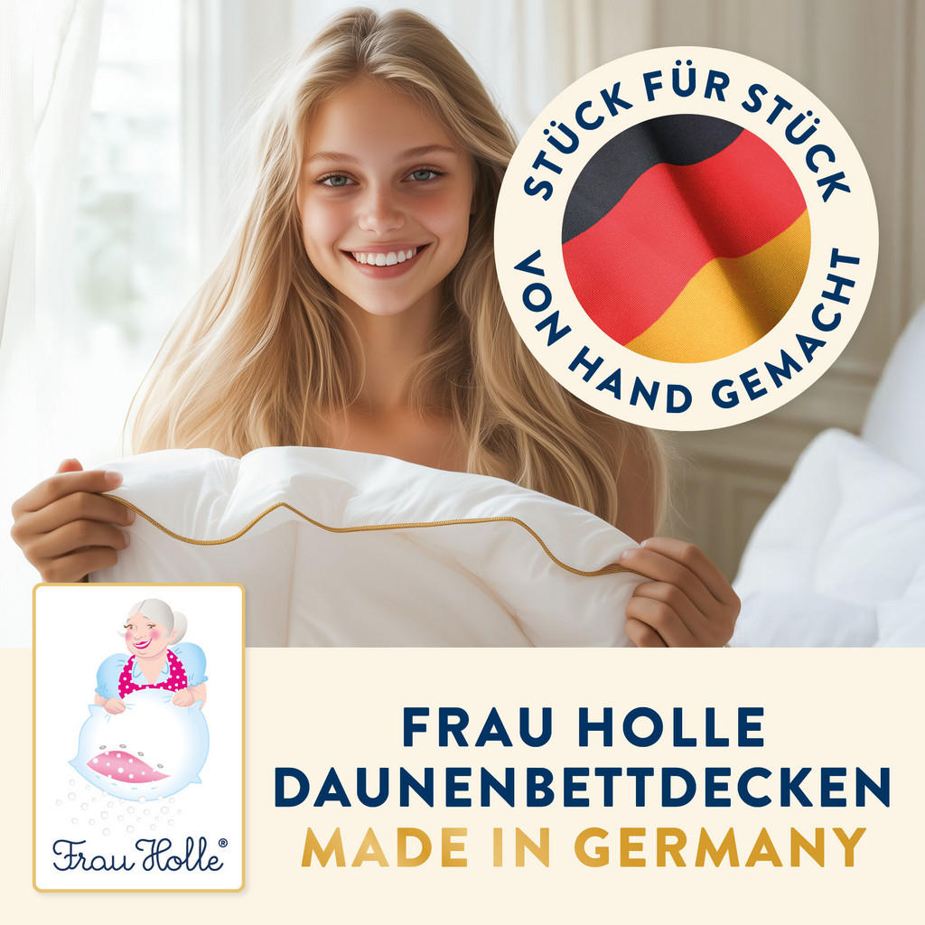 Thumbnail - Frau Holle Ganzjahresbettdecke, Weiß, Textil, Füllung: Daunen, 200x220 cm, Schlaftextilien, Bettdecken, 4 Jahreszeiten B...