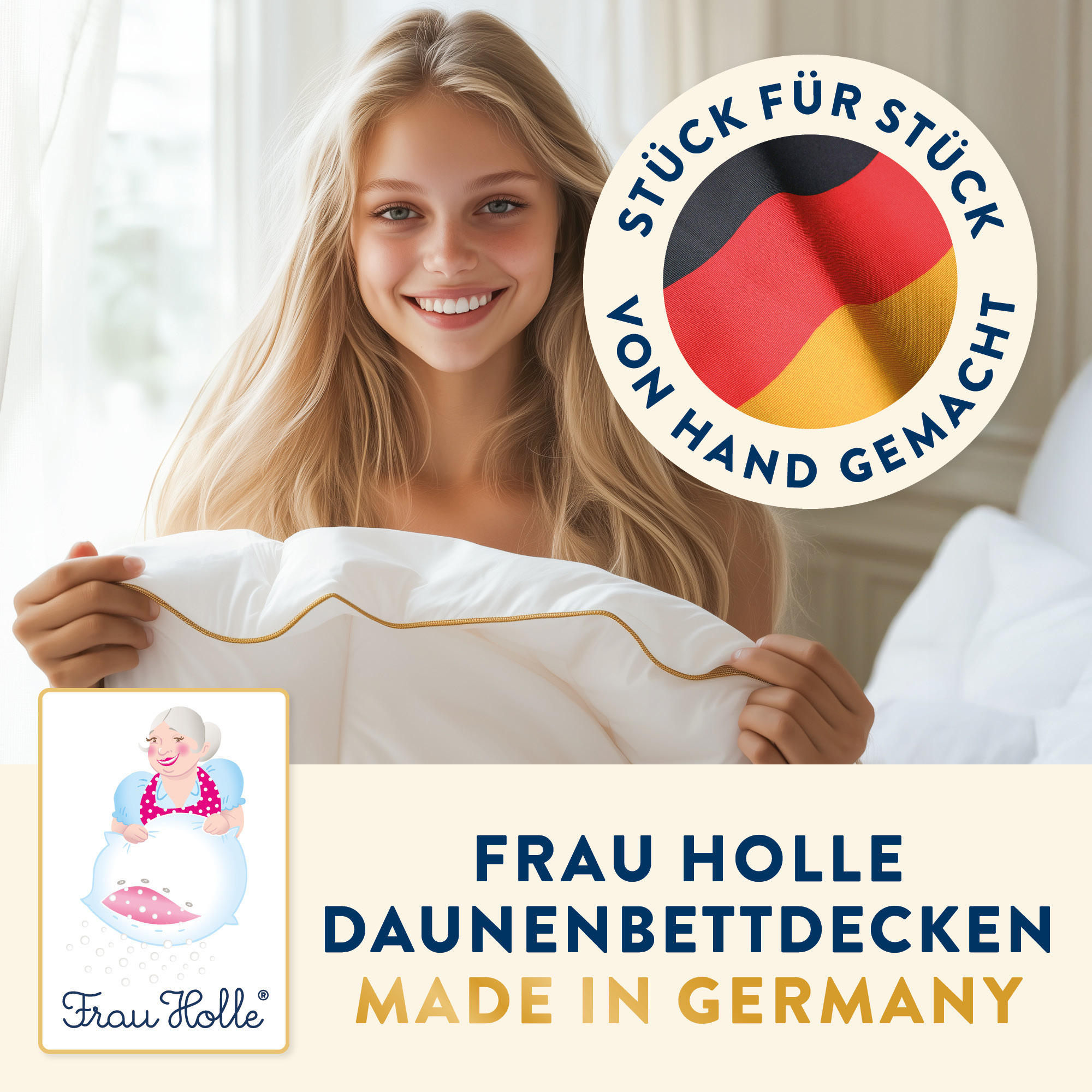 Thumbnail - Frau Holle Sommerbettdecke, Weiß, Textil, Füllung: Daunen, Federn, 155x220 cm, Schlaftextilien, Bettdecken, Sommerdecken