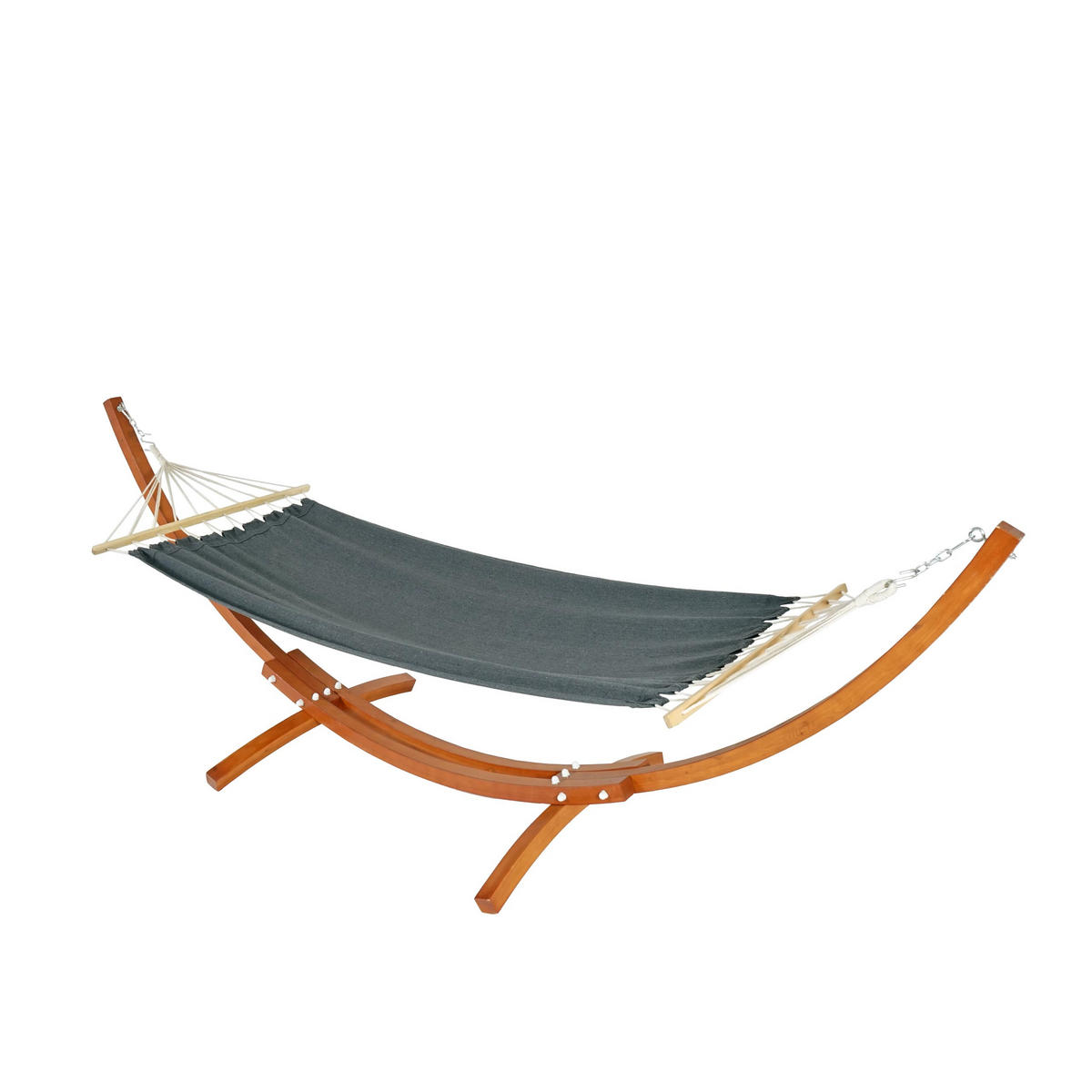 HÄNGEMATTE MIT GESTELL Braun, Grau - Braun/Grau, Holz (320/114/98cm) - MCW