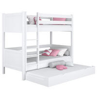 ETAGENBETT N02 mit Matratzenschublade Weiß 90/180 - Weiß, Naturmaterialien/Holz (90/180cm) - N-Wood