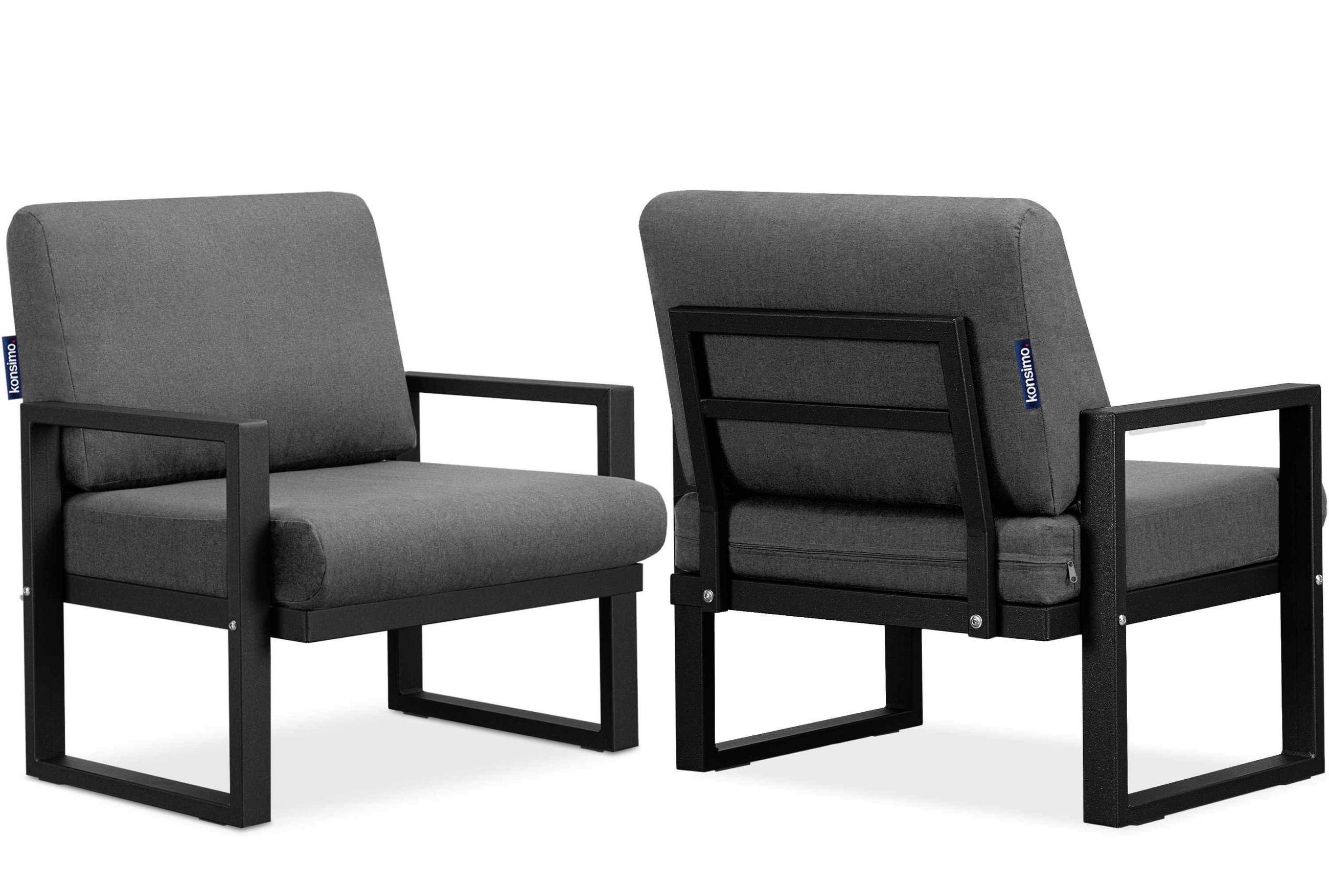 TERRASSENMÖBEL FRENA im Loft-Stil, schwarz - Schwarz/Grau, Metall - KONSIMO®