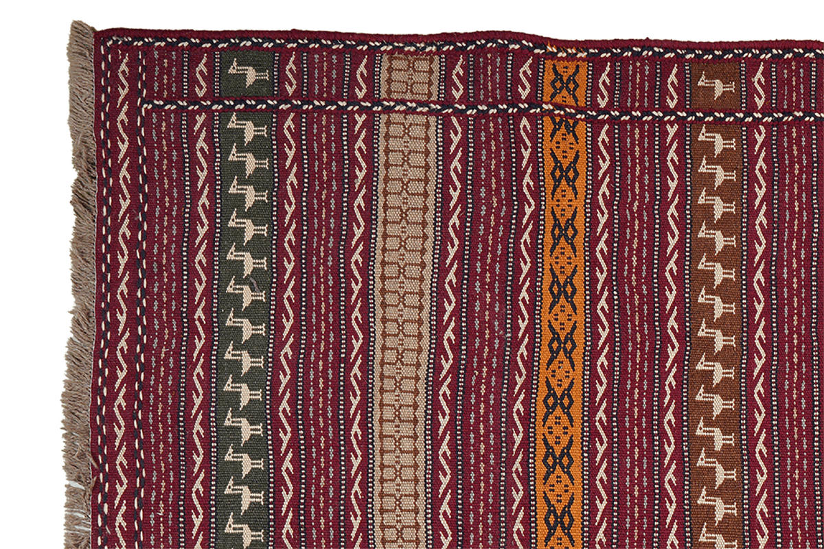 KELIM-TEPPICH handgewebt Kordi Violett 203/152 cm Schurwolle - Violett, Textil (152/203cm) - Looma
