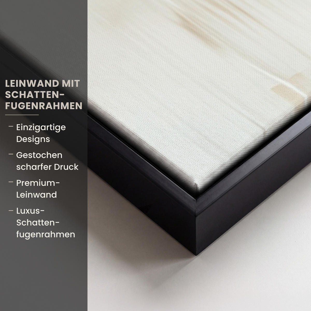 LEINWAND Bilder mit Rahmen - Abstrakt - Liebe - Schwarz und weiß - Modern - 90x60 - Schwarz, Textil (90/60cm) - MuchoWow