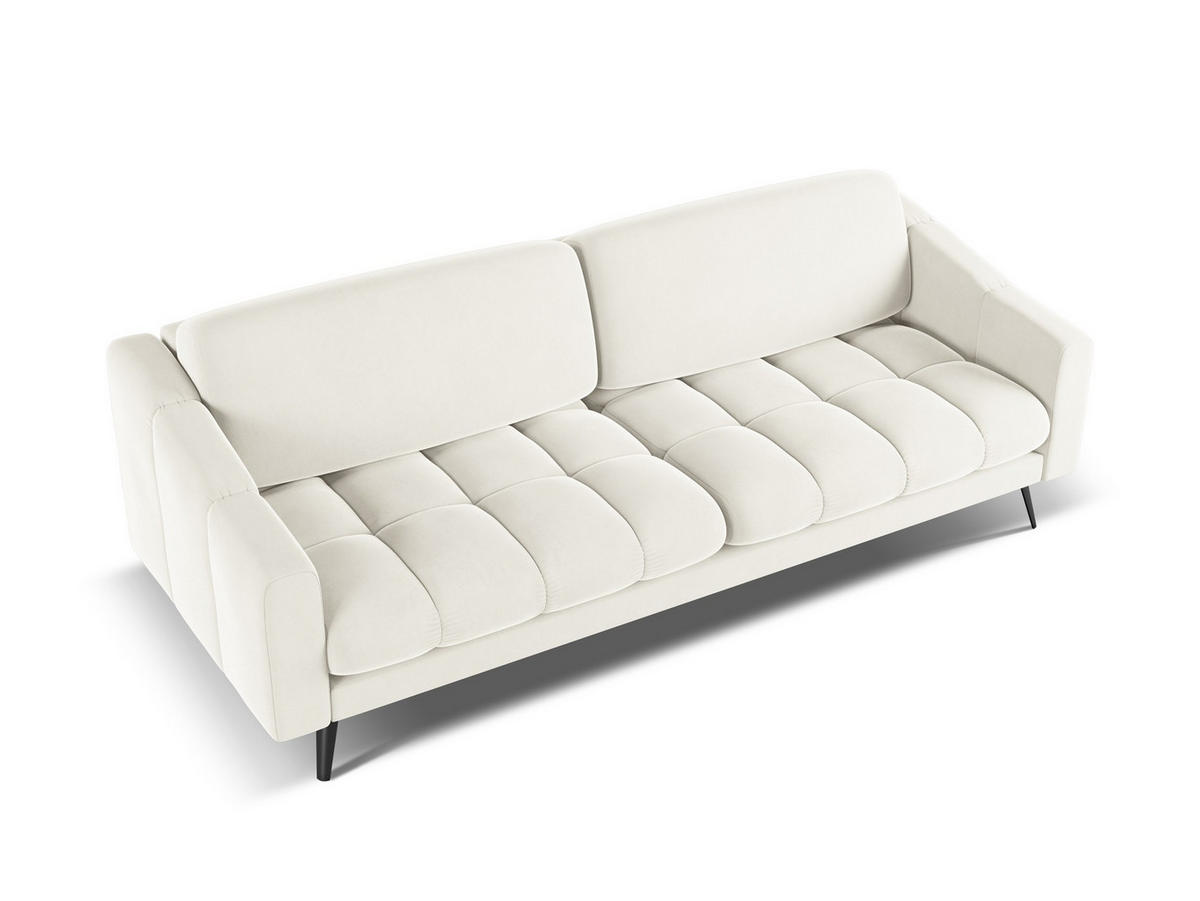4-SITZER-SOFA Samt Stoff Beige - Beige/Creme, Textil/Metall (238/80/95cm) - Makamii