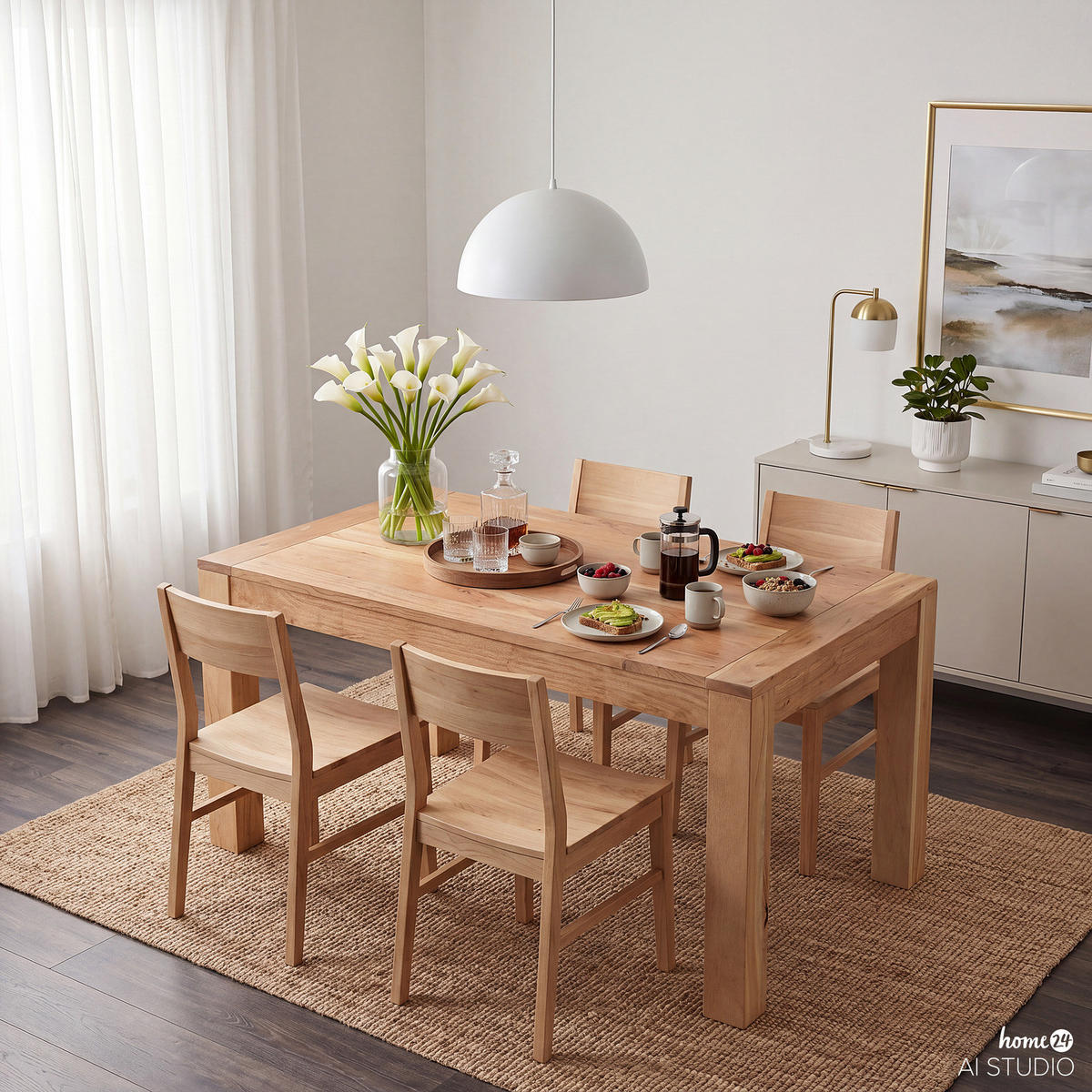 AUSZIEHBARER MASSIVHOLZESSTISCH - Ausziehbar - Akazie - Braun, Holz (80/120/76cm) - home24