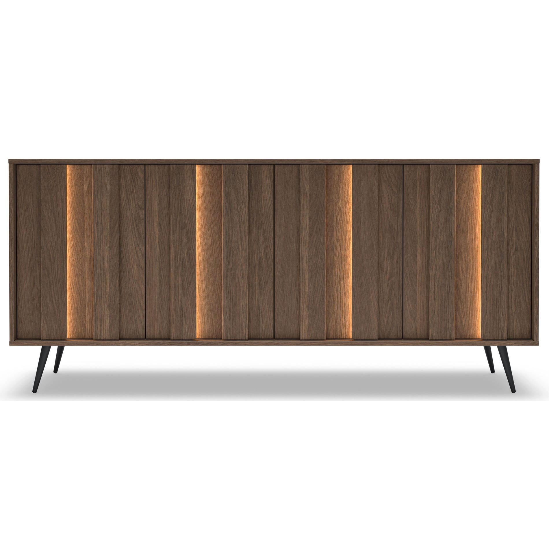 KOMODA Amaro, dub, 183 cm - čierna/farba duba, kov/kompozitné drevo (183.3/82.6/40cm) - Selsey