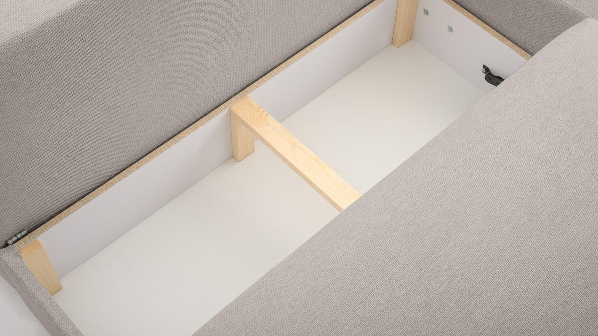 ECKSOFA mit Schlaffunktion Greste, Beige - Beige, Textil (150/223cm) - Meblito