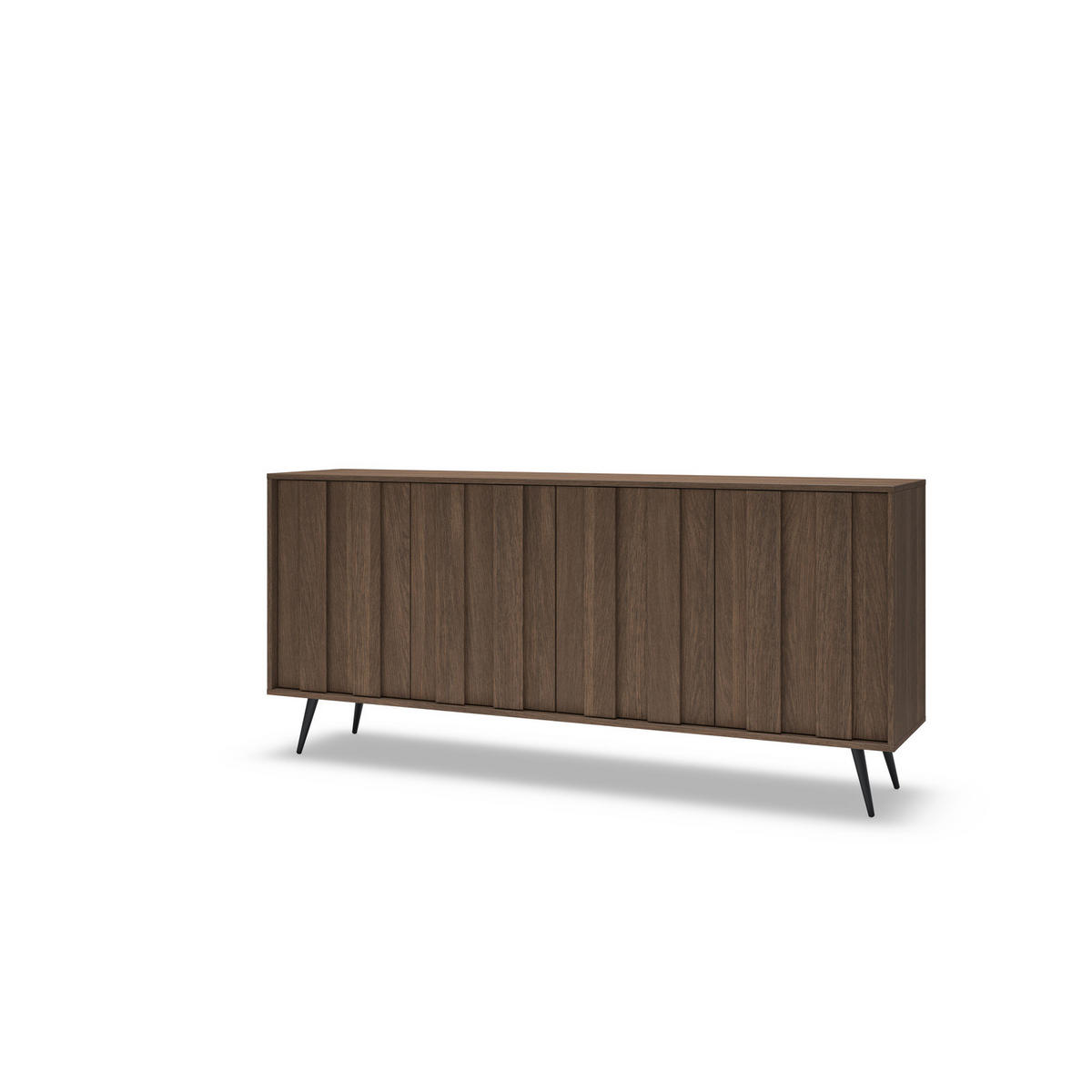 SIDEBOARD LUPO C 183 cm Eiche Dunin - mit 4 Türen, LED und Metallfüßen - Eichefarben/Schwarz, Holz/Holzwerkstoff (183/83/40cm) - Ravio