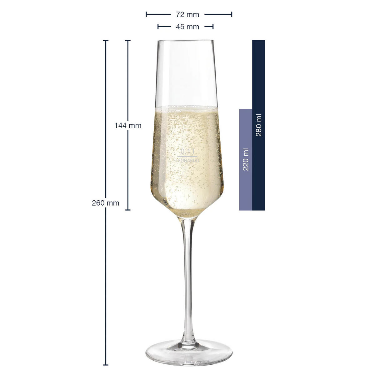 SEKTGLÄSER GEEICHT Puccini Gastro-Edition transparent 0,1 l 6er Set - Transparent, Glas (0.1L) - Leonardo Living