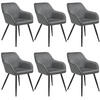 ESSZIMMERSTUHL 6er Set Marilyn 58 x 62 x 82 cm grau/schwarz - Schwarz/Grau, Metall (58/82/62cm) - tectake
