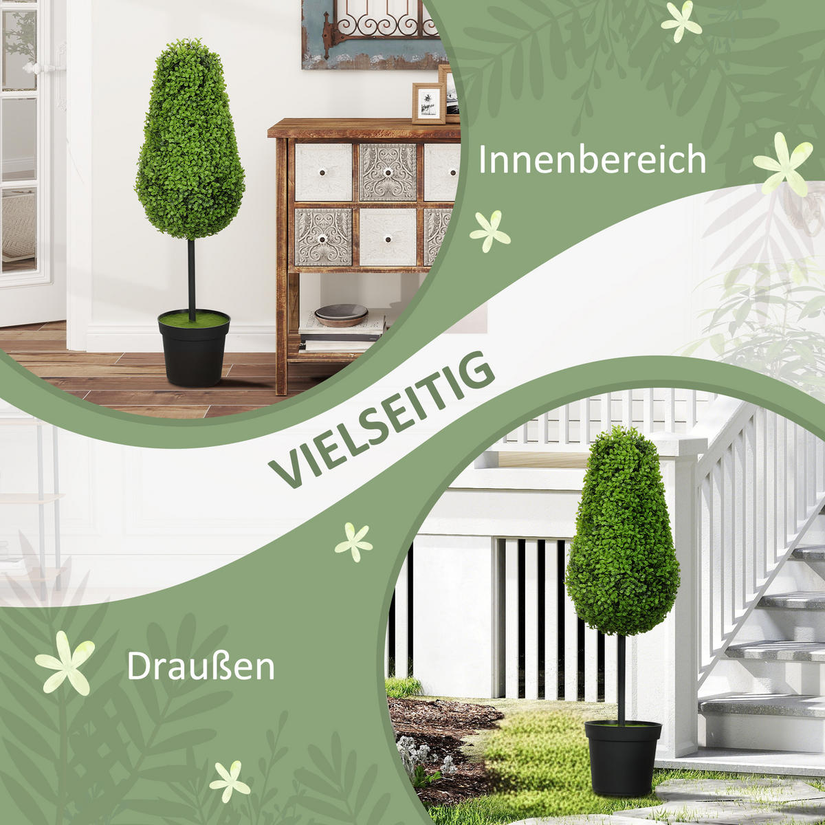 KÜNSTLICHE Pflanzen Grün 20.0/20.0/90.0cm - Grün, Kunststoff (90cm)