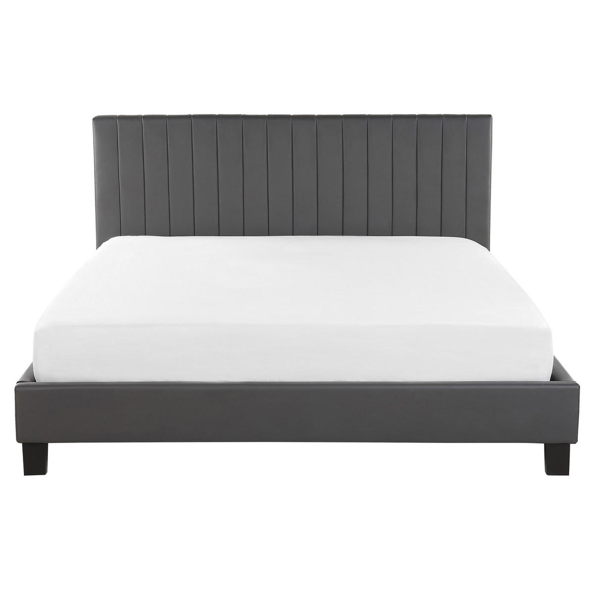 BETT 160/200cm Grau Poitiers - Grau, Textil (160/200cm) - Beliani