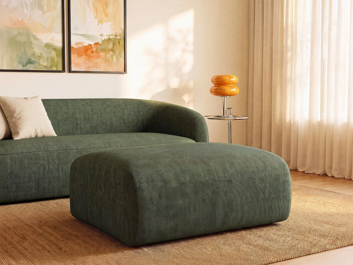 SITZHOCKER - 1 Person - stoff - grün Pogni - Grün, Kunststoff/Textil (75/45/75cm) - Vente-Unique