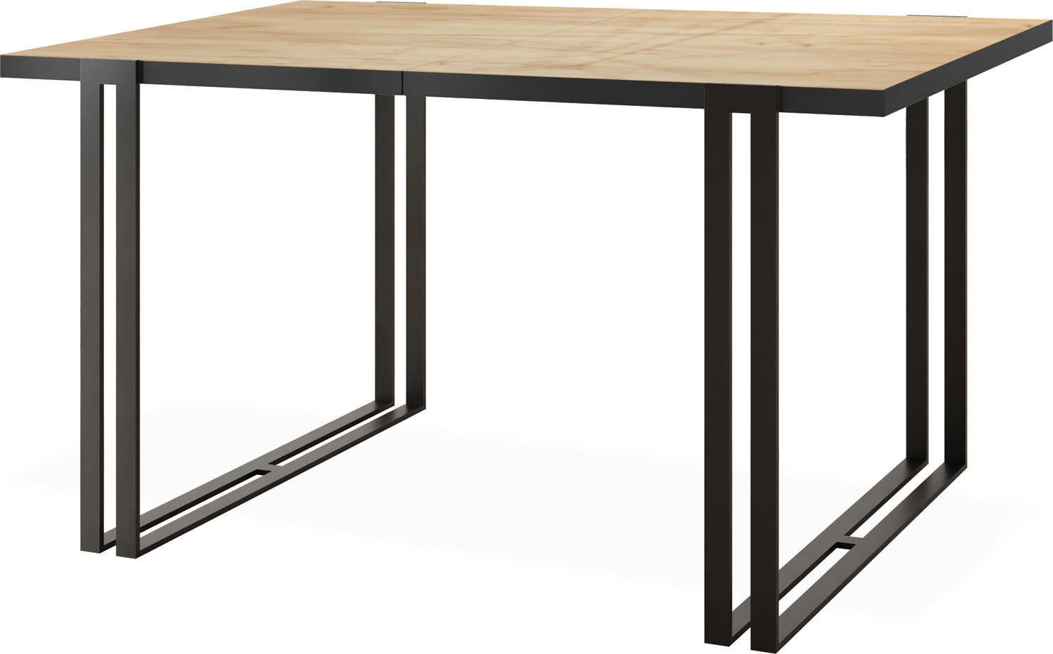 ESSTISCH Marina rechteckig ausziehbar, Craft Eiche 140-240/80/76 cm - Eiche Wotan/Schwarz, Holzwerkstoff/Metall (140/80/76cm) - WFL GROUP