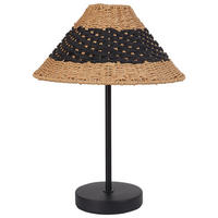TISCHLEUCHTE Schwarz/Beige Momba - Beige/Schwarz, Papier (30/30/40cm) - Beliani
