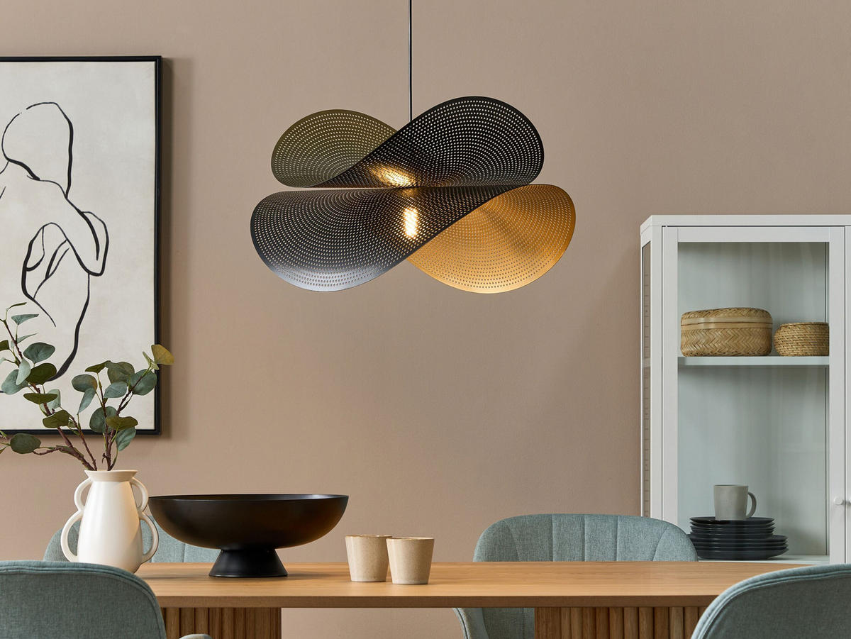 HÄNGELEUCHTE Metal Schwarz und Gold DOYLES - Goldfarben/Schwarz, Metall (50/60/150cm) - Beliani