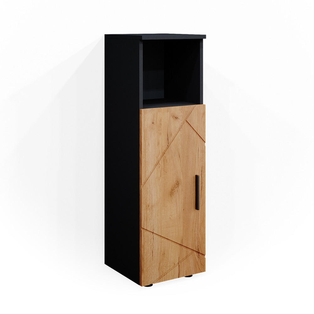 MIDISCHRANK Irma Goldkraft Eiche 30 x 95 cm - Anthrazit/Eiche Wotan, Holzwerkstoff (30/95/30cm) - Vicco